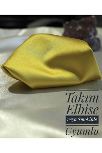 Store Saten Düz Erkek Cep Yaka Mendili Ceket Mendili