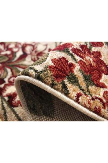 Lotos Floral Carpet 1511-110, Cream, Brown, 8 Mm Thread, Anti-Allergic, Living Room