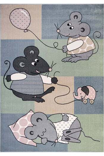 Dream Mouse Children's Room Carpet 18043-149, Multicolor, 8 mm Thread, Anti-Allergic