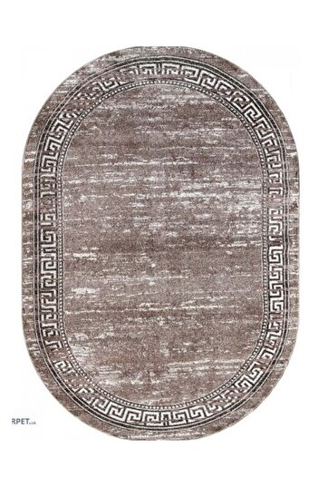 Mira Oval Carpet 24001-121, Brown, Beige, 6 Mm Thread, Anti-Allergic, Living Room