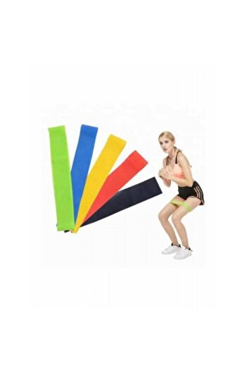 Cosfer Pilates Squat Aerobik Direnç Lastiği 5 Li Paket