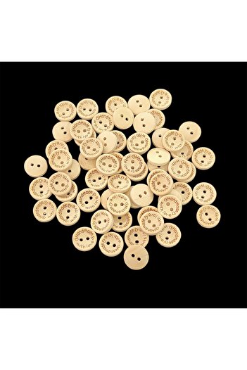 hobimon 20 Pieces Handmade Printed 15 Mm Round Wooden Button - Amigurumi Baby Button