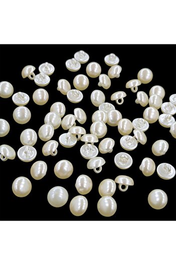 hobimon Imported Half Pearl Button 12 Mm - Pearlescent Cream Pearl Button (25 Pieces)