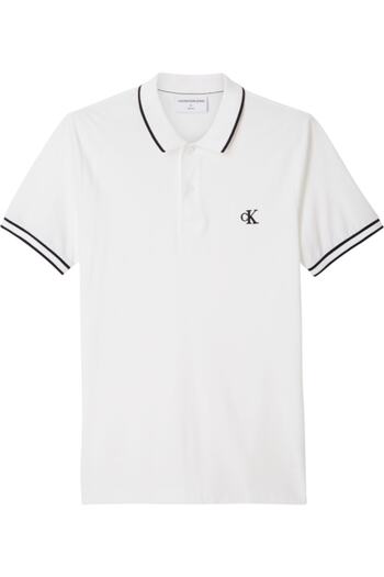 Calvin Klein Men's White Tipping Slim Polo Polo