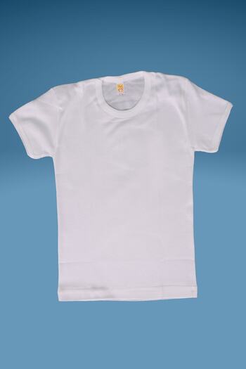 FAAL 339X6 Boy's 6-Pece 100% Cotton Rib Half Sleeve 0 Φανελάκι γιακά-Λευκό