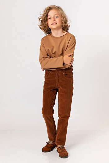 incity Boy's Hazelnut Velvet Trousers