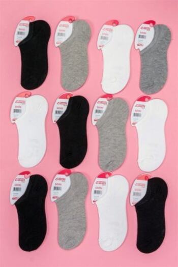 Line Smart Pack of 12 Women's Cotton Summer Snekers Assortment Socks