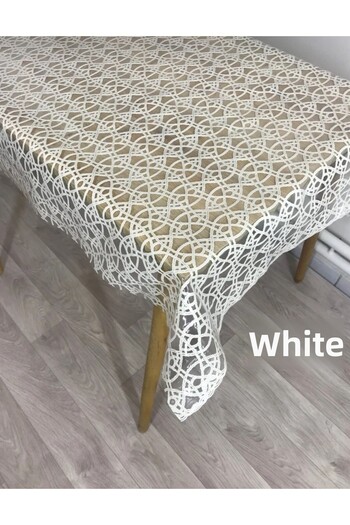 Blue Home Lux Lace Look Erasable Non-Slip Liquid-Proof Non-Perforated Pvc Tablecloth