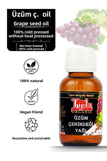 TİJDA Grape Seed Oil (100% Cold Pressed) 50 ml