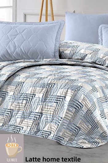 LATTE TEKSTİL Single Quilted Patterned Bedspread - Multi-Purpose, Flat White, 155X230 cm
