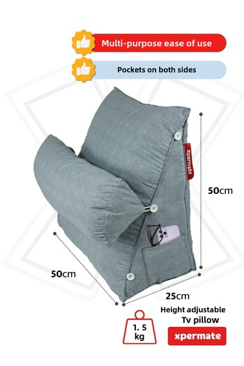 XPERMATE Anthracite Tv Pillow - Waist and Neck Support, Back Pillow Post-Operation