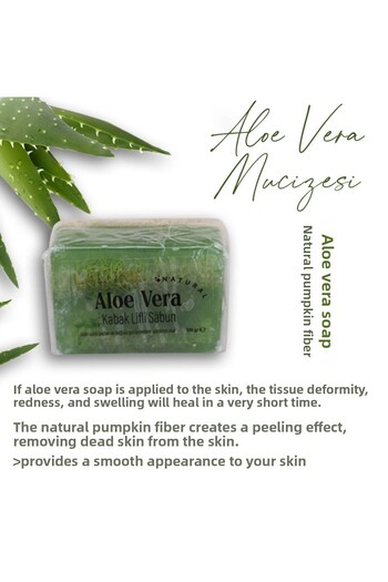 Lalune Natural Pumpkin Fiber Aloe Vera Soap 100 Gr
