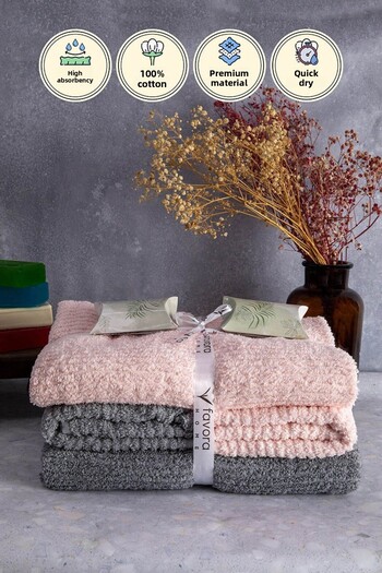 FAVORA Line 100% Cotton Luxury 6 Piece Towel Bath Set -