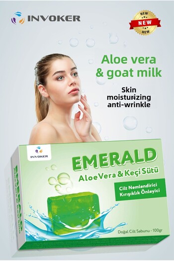 INVOKER Aloe Vera Goat Milk Vitamin C Soap with Peeling Effective Anti-Wrinkle New and Effective Formula