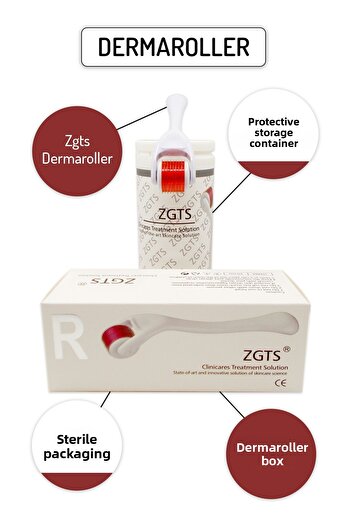 Zgts Dermaroller 0.25 Mm Titanium 540 Needle Derma Roller