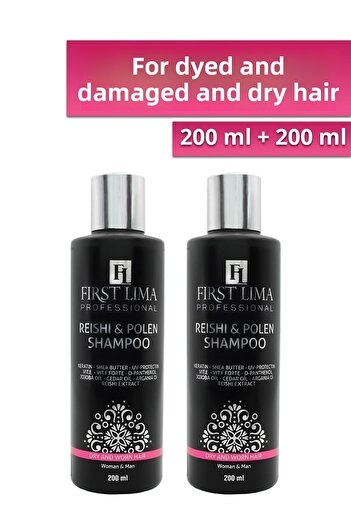 First Lima Professional 2 Pieces 200 ml Hair-Blended Shampoo - Special Anti-Fraying for Dyed and Damaged Hair
