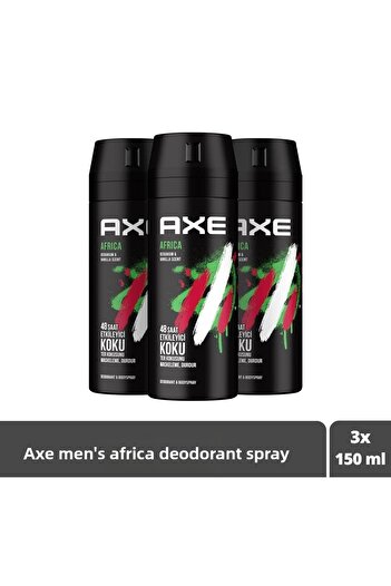 Axe Men's Spray Deodorant Africa 48 Hours Effective Fragrance 150 ml