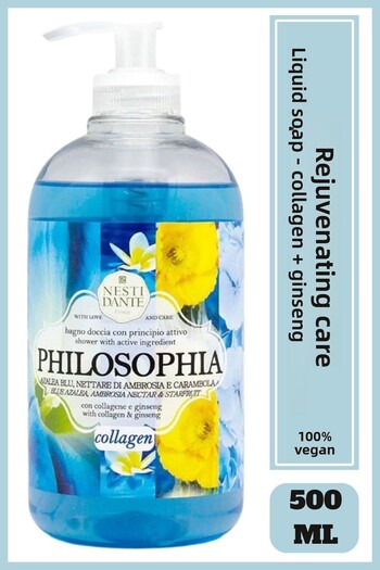 Nesti Dante Philosophia Collagen Liquid Soap 500ml L Antioxidant, Anti-Aging L Collagen, Ginseng,