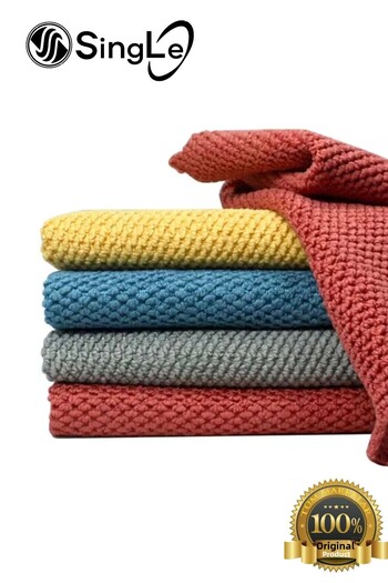 Single (3 Pieces) Kitchen Cleaning Cloth 30*30 cm Stain Resistant Non-Smelly Velvet Kitchen Towel Dish Cloth