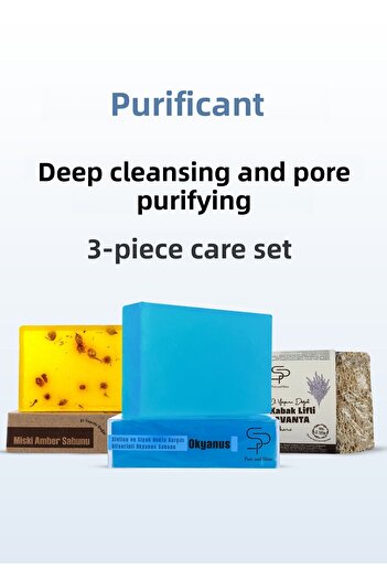 Pure and Shine A Shining Body & Soul Pure and Shine Natural Handmade Soap Set of 3 - with Gift Packaging - for Blackheads and Acne
