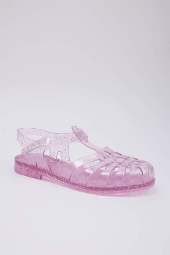 TRENDYOL SHOES Pink Transparent Jelly Glitter Women's Sandals Takss24Sd00006 Be