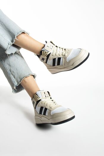 Lubrand Beige High Top Sneakers Basketball Shoes