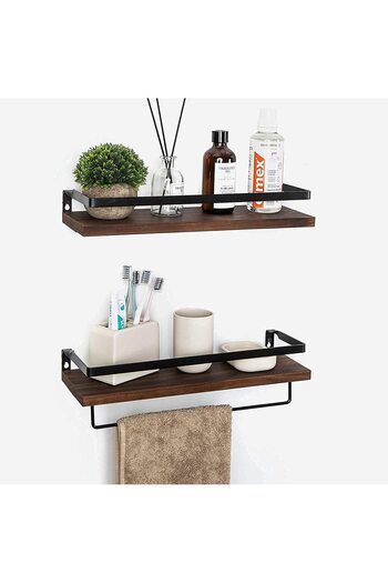 Generic 2-Piece Wall Mounted Floating Shelves Brown