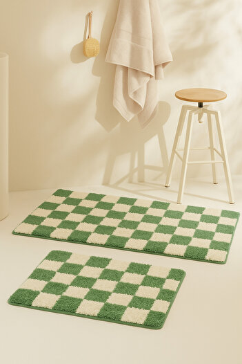 EUROBANO Chess 2'li Banyo Paspası Kaymaz Taban 60x100-60x50