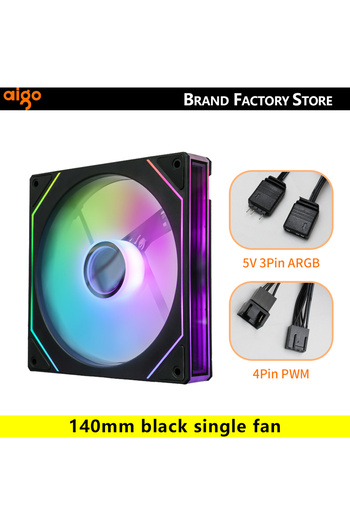 Choice A-RGB AS SHOWN black single fan Aigo AS14 140mm Fan Argb Pc Case Ventiladores 4PIN PWM 5V-3PIN Cpu W