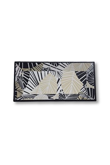 Generic Wooden trays with a modern tropical design and elegantly printed floral motifs.