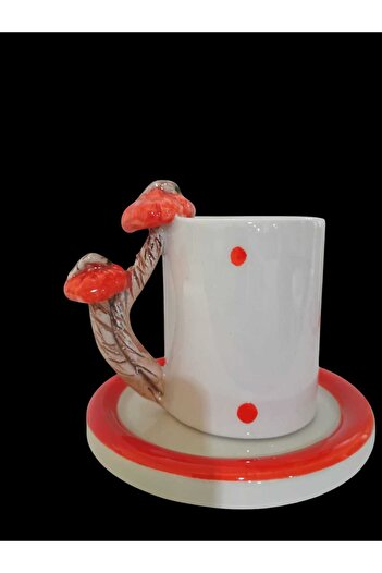 Dİ TAZZA Handmade Two-Person 4-Piece Gourd Coffee Cup Set with Handle 110ml
