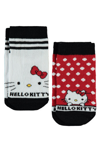 Hello Kitty Girl's 2-Piece Booties Socks 2-12 Years Black