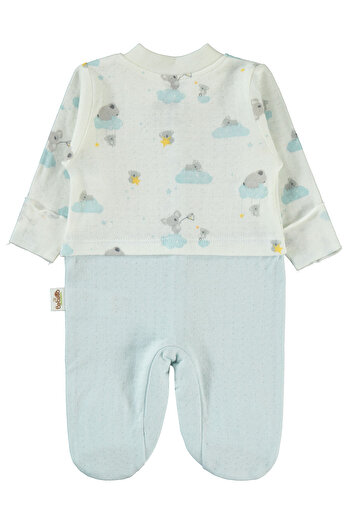 Bebetto 0-3 Months Baby Boy Blue Booties Jumpsuit