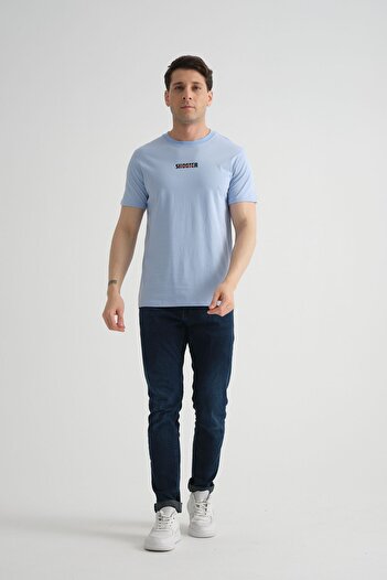 Shooter Baby Blue ανδρικό μπλουζάκι - Minimal printed, βαμβακερό, Standard Fit