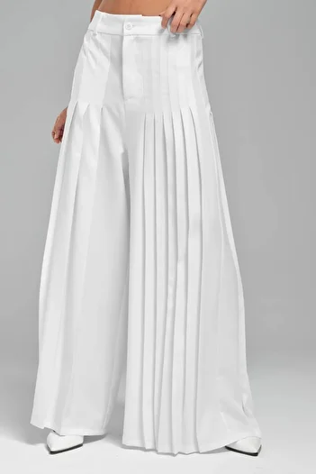 tw3 Women's Front and Back Pleated Design Pants