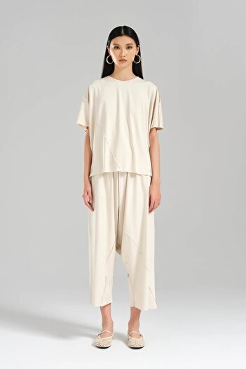 tw3 Women's Elastic Waist Knitted Fabric Design Shalwar