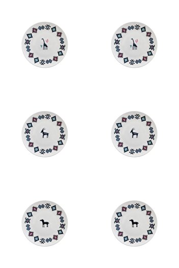 PORSER Porcelain Hitit Cake Plate Set 21cm 6 Pieces Tvl6Pstprs1234