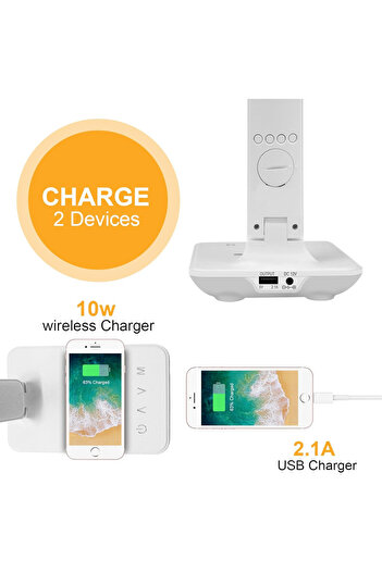 Primo Plus LED Desk Lamp With Wireless Charger And USB Charging Port