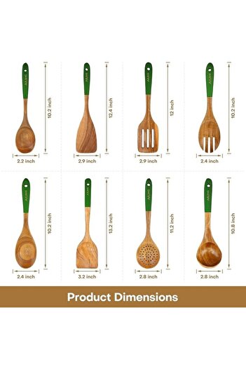 Chefline Bamboo Slotted Spoon, N293 Sustainable, Heat-Resistant Utensil for Cooking & Serving