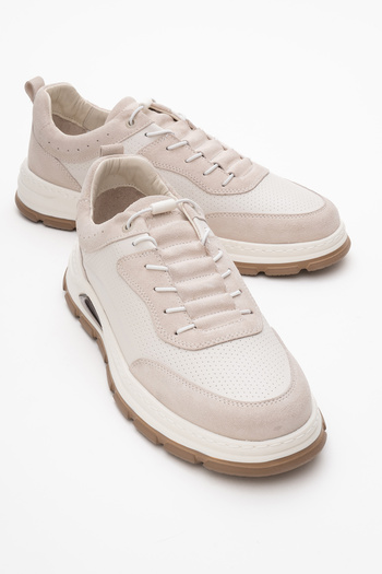 Hammer Jack Men's Rubber Laced Daily Comfort Shoes Real Leather Hj 25024m Beige