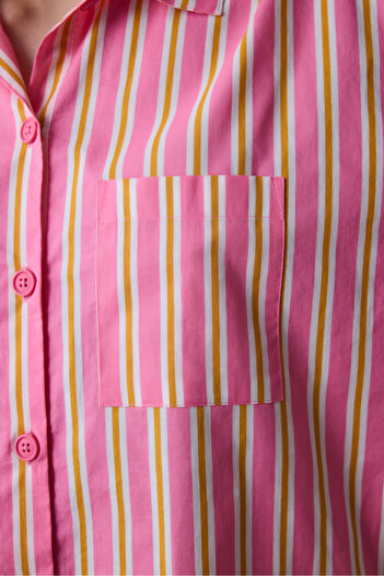 Penti Mara Gömlek Şort Pembe Pijama Takımı