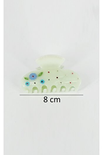 Roberta Lorenz Women's Flower Detailed Water Green Latch Buckle /Summer Creation/High Quality/ 8 cm