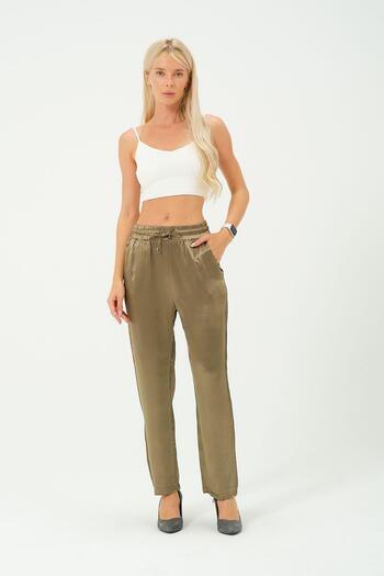 Rich High Waist ShinY Satin Women's Trousers
