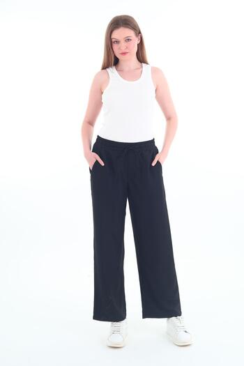 Rich Women's High Waist Wide Leg Linen Trousers