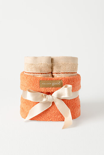 COTTONMANIA Carmine Bouquet Desert - Надзвичайно м'який, спеціальний дизайн, сучасний кошик для подарунків / рушник для гостей