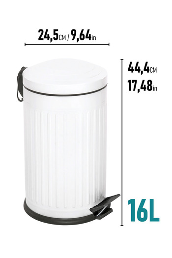 Eforeca Vintage Çöp Kovası Çizgili Beyaz 16 Lt