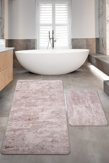 Bestekar Lunessa Mink Large Size Non-Slip Modern Washable Soft Double Bath Mat Set