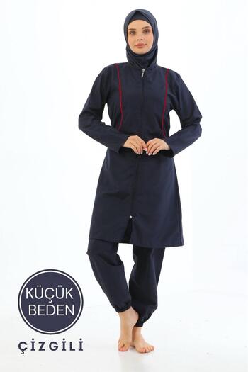MEBA Μαγιό αλεξίπτωτο 4 τεμαχίων με φερμουάρ Navy Blue Full Covered Hijab