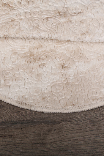 Bestekar Lunessa Cream Oval Nordic Pattern Soft Non-Slip Machine Washable Bath Mat Set of 2