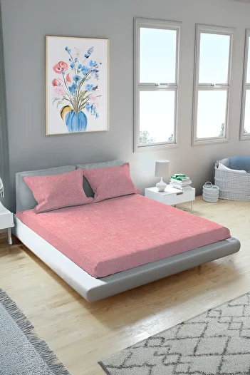 Arte Cotone Pink Elastic Cotton Premium Sheet Set - Single - Double / King Size